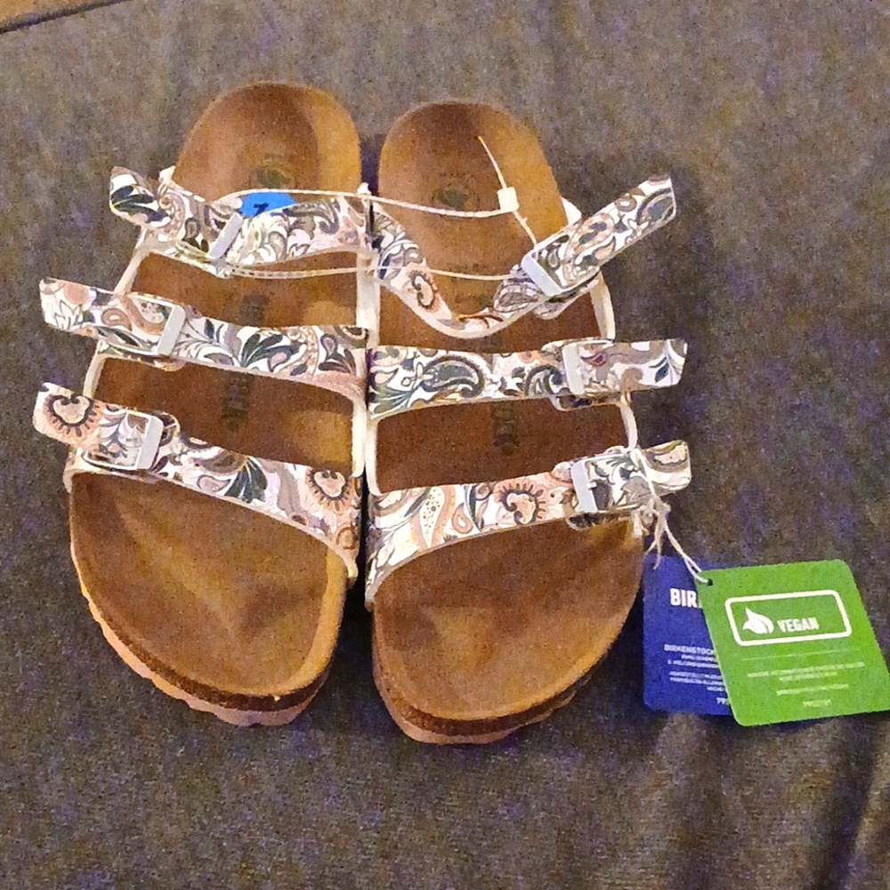 Size 10 NWT Birkenstock Florida Birko-Flor Paisley Light Rose